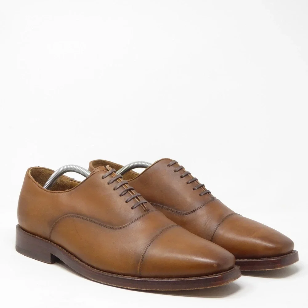 Thursday Mens Executive Oxford Shoes Brown Leather Cap Toe 11